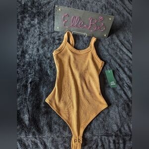 NWT Wild Fable Brown Tank Ribbed Bodysuit XS